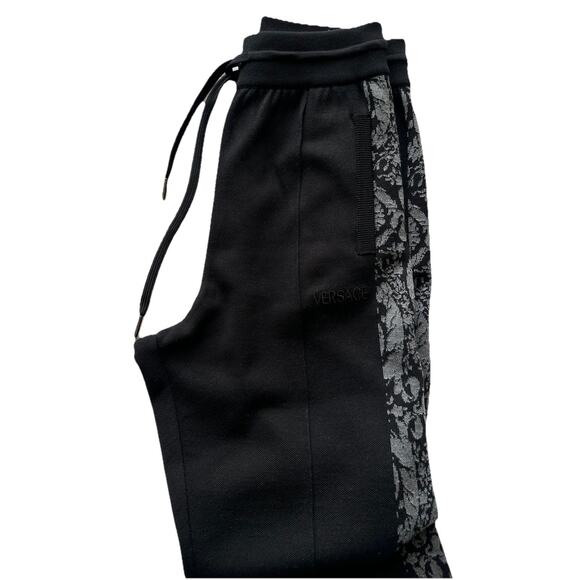 Versace Knit Barocco Jacquard Black Wool/Silk Pants L (50) 1013253 IT NWT $1525 - Picture 5 of 16